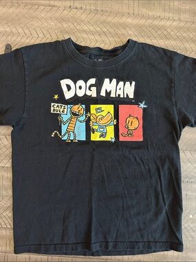 Dog Man Short Sleeve Graphic Tee - Black
